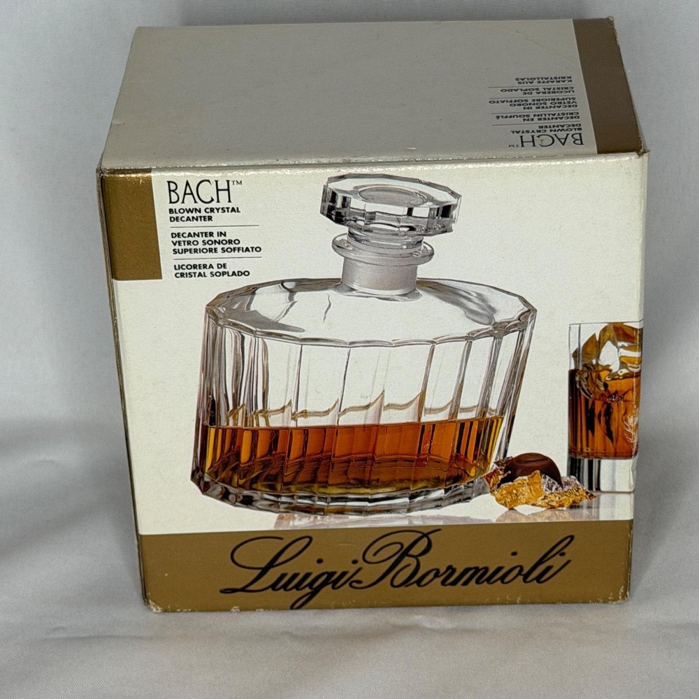 Luigi Bormioli Italy Bach crystal decanter Light & Music‎ series H0374 NIB
